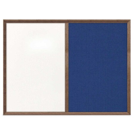 United Visual Products Enclosed Corkboard, 1 Door, 72"x36", 4" Fra, UV3425-SATIN-BLSPRU UV3425-SATIN-BLSPRU